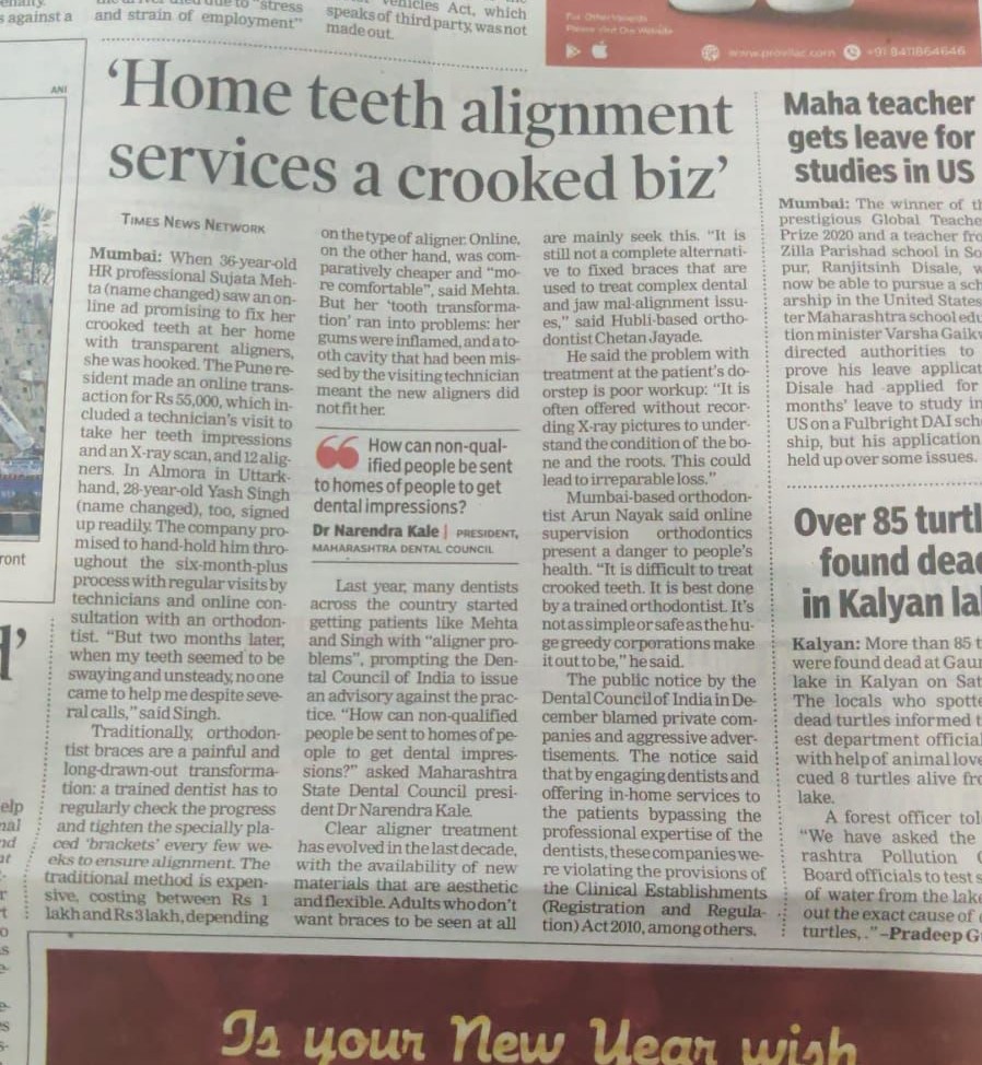 Aligner services at home not a solution but a problem for patients